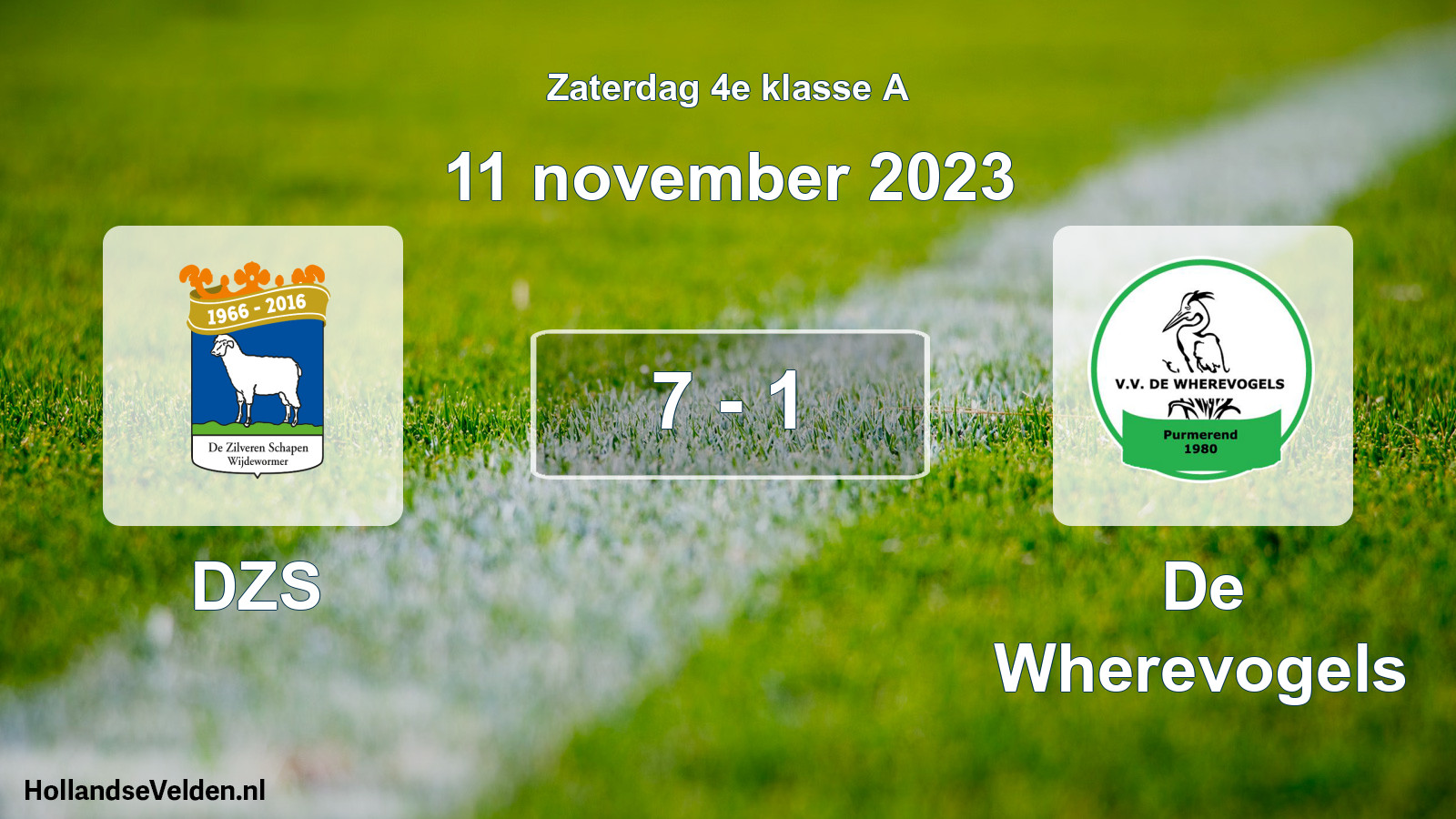 Total number of matches played: DZS - De Wherevogels 7 - 1 (11 November 2023)