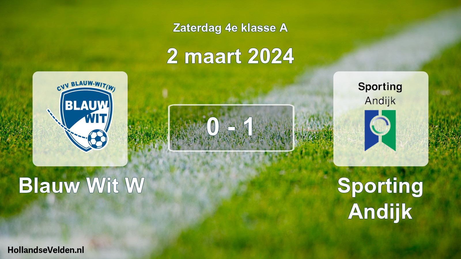 Total number of matches played: Blauw Wit W - Sporting Andijk 0 - 1 (2 March 2024)