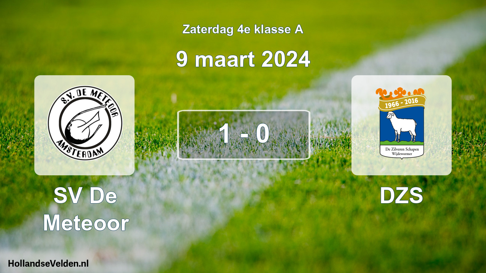 Total number of matches played: SV De Meteoor - DZS 1 - 0 (9 March 2024)