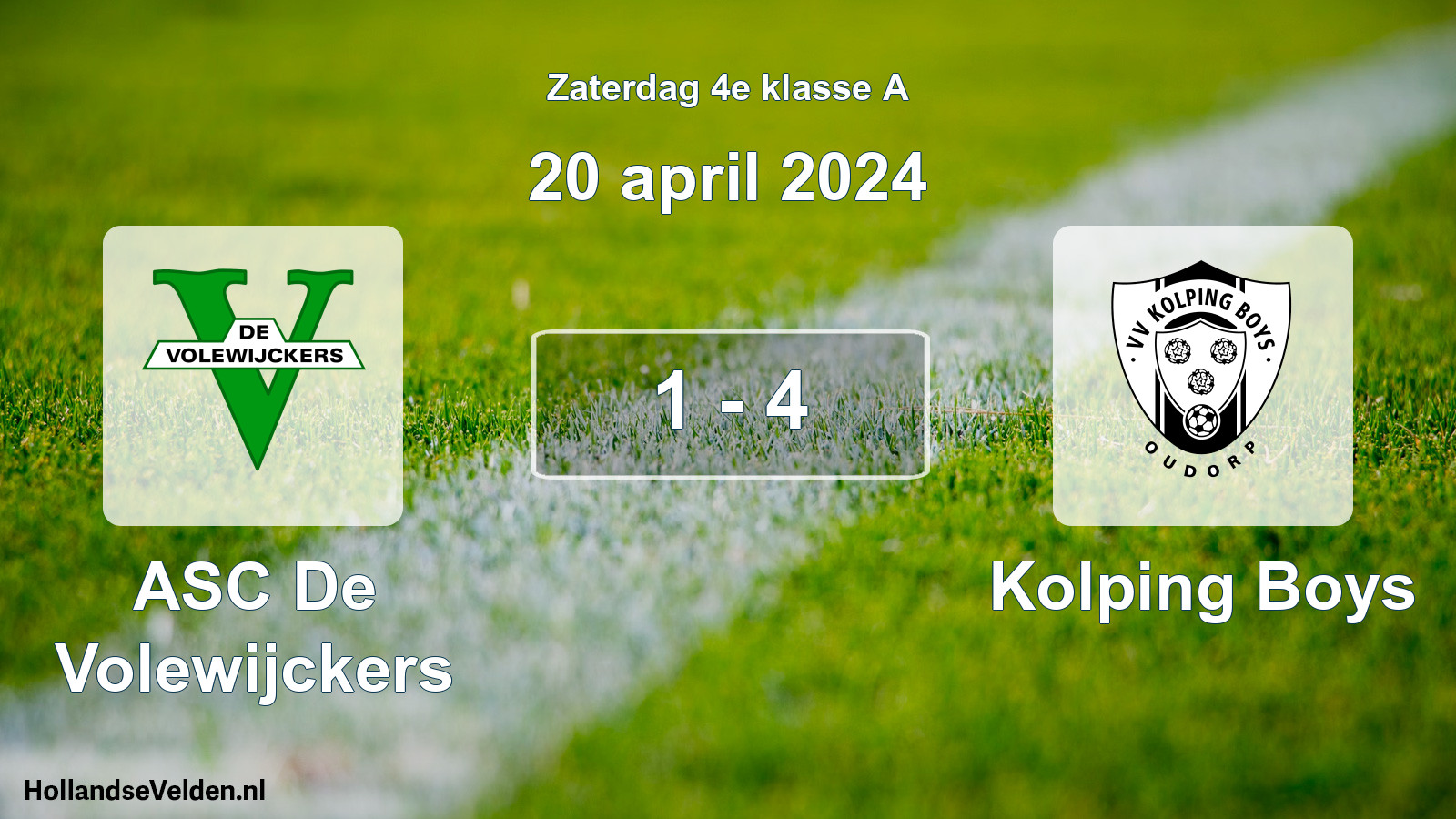 Total number of matches played: ASC De Volewijckers - Kolping Boys 1 - 4 (20 April 2024)