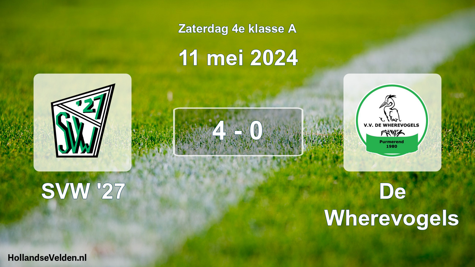 Total number of matches played: SVW '27 - De Wherevogels 4 - 0 (11 May 2024)
