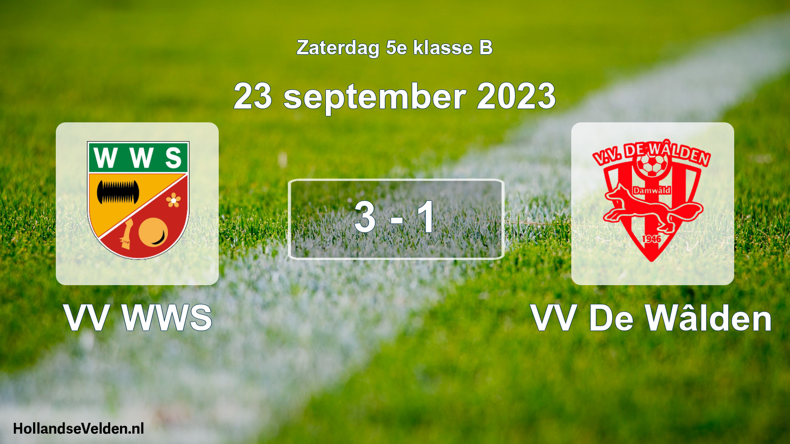 Total number of matches played: VV WWS - VV De Wâlden 3 - 1 (23 September 2023)