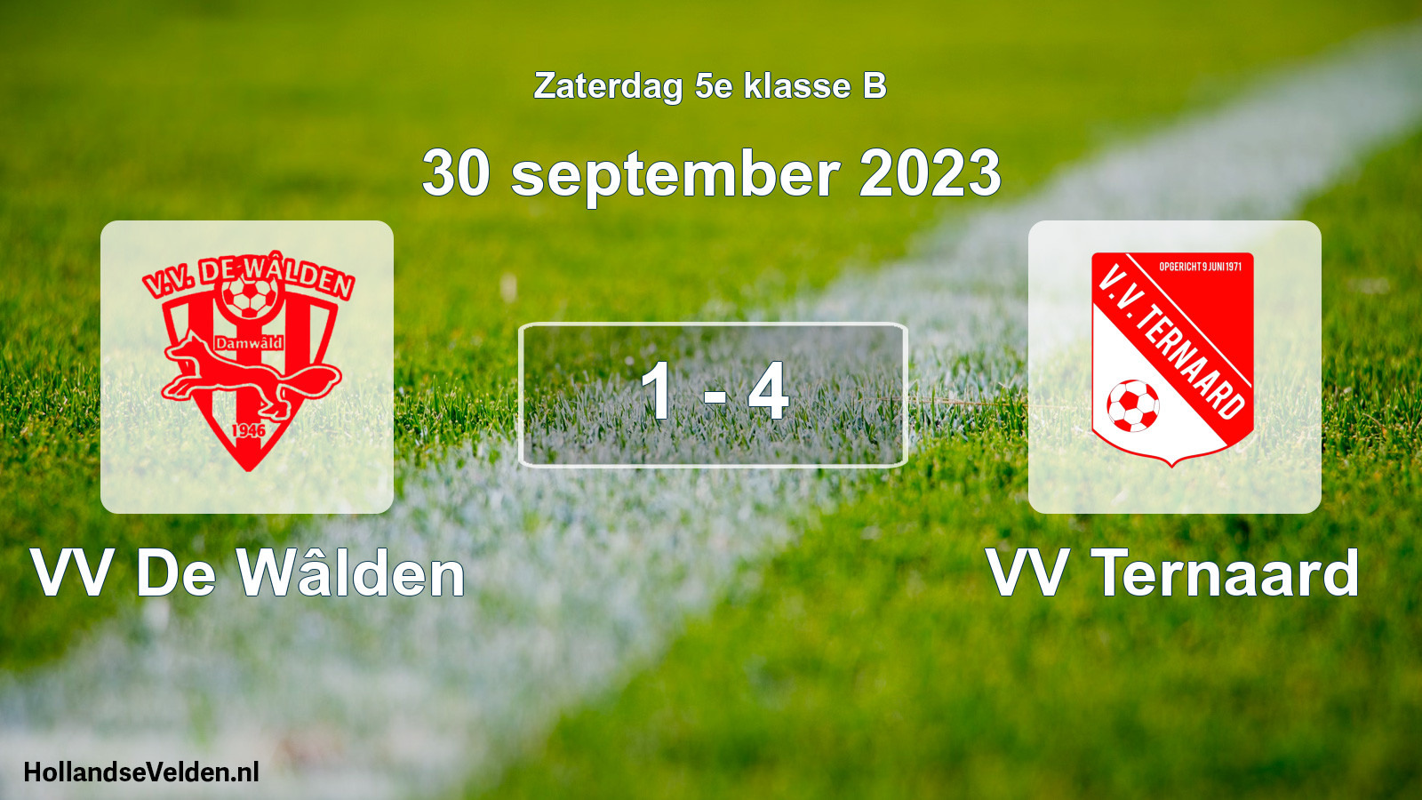 Total number of matches played: VV De Wâlden - VV Ternaard 1 - 4 (30 September 2023)