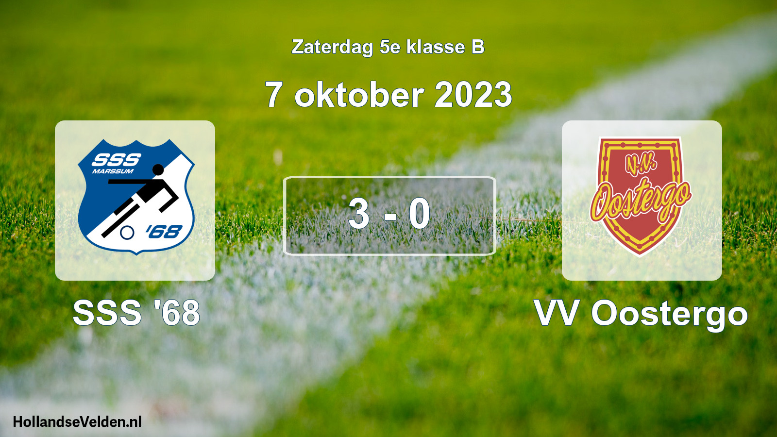 Total number of matches played: SSS '68 - VV Oostergo 3 - 0 (7 October 2023)