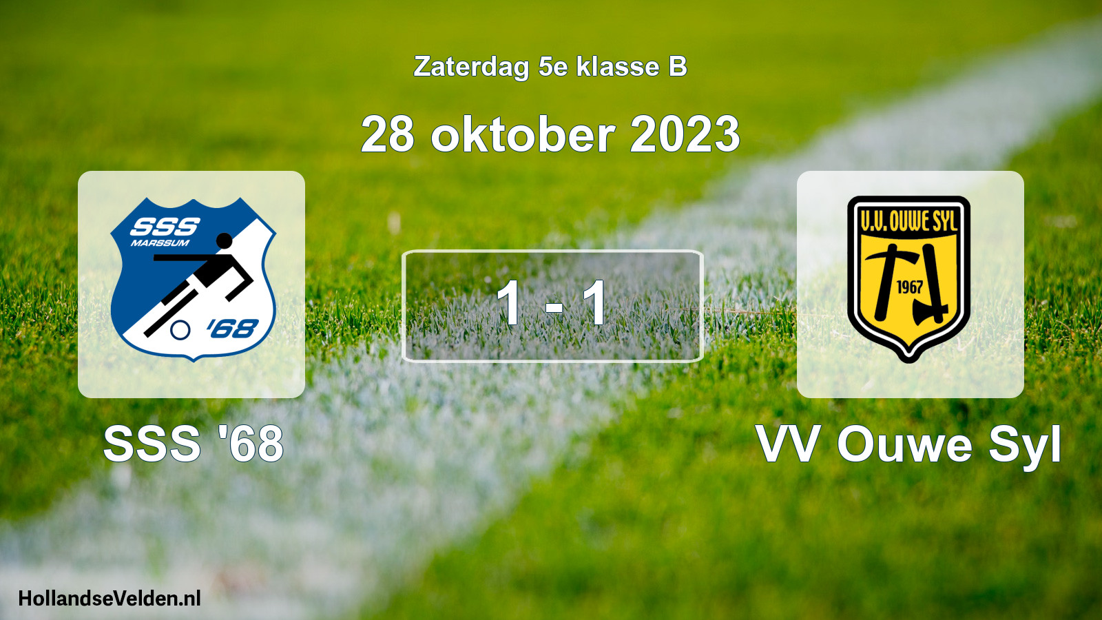 Total number of matches played: SSS '68 - VV Ouwe Syl 1 - 1 (28 October 2023)