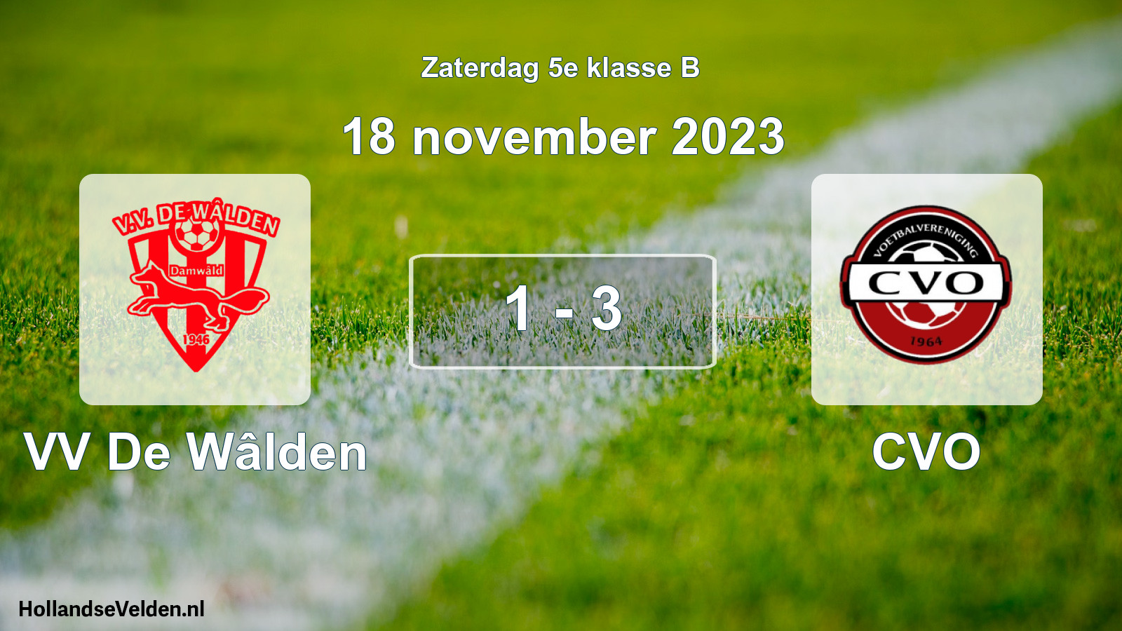Total number of matches played: VV De Wâlden - CVO 1 - 3 (18 November 2023)