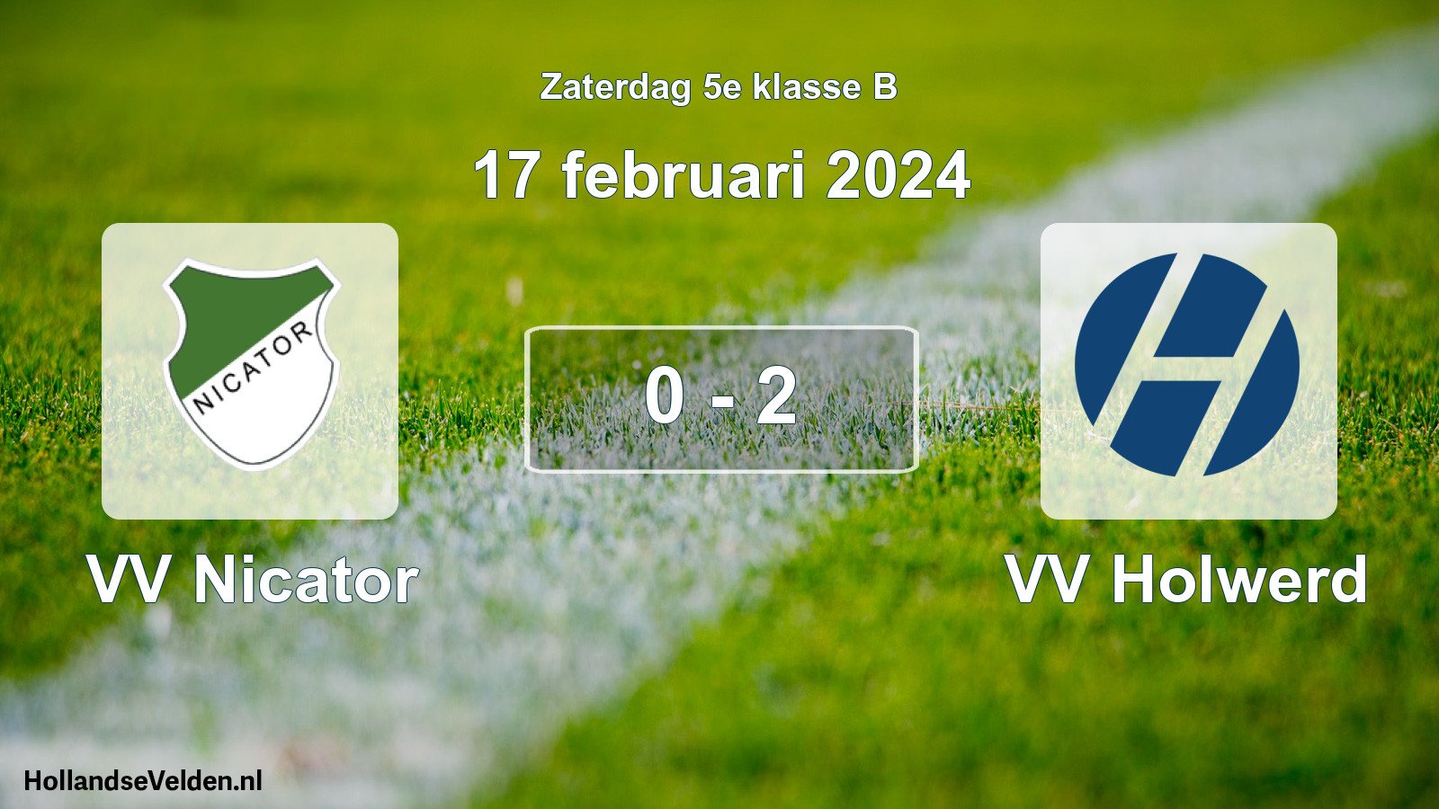 Total number of matches played: VV Nicator - VV Holwerd 0 - 2 (17 February 2024)