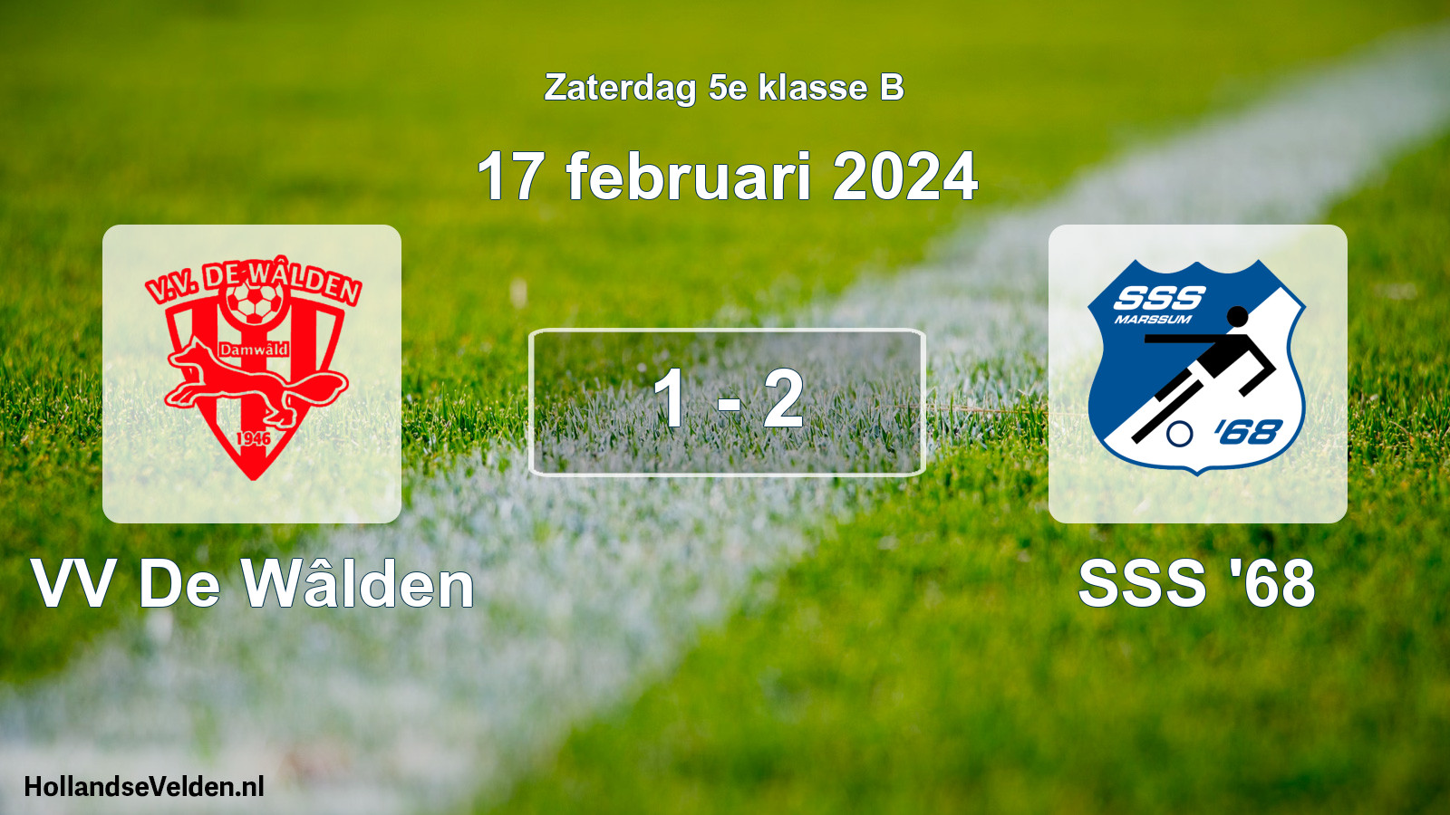 Total number of matches played: VV De Wâlden - SSS '68 1 - 2 (17 February 2024)