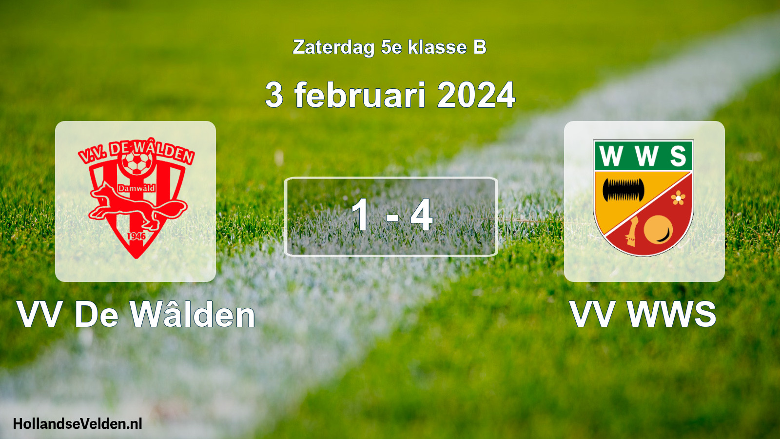 Total number of matches played: VV De Wâlden - VV WWS 1 - 4 (3 February 2024)