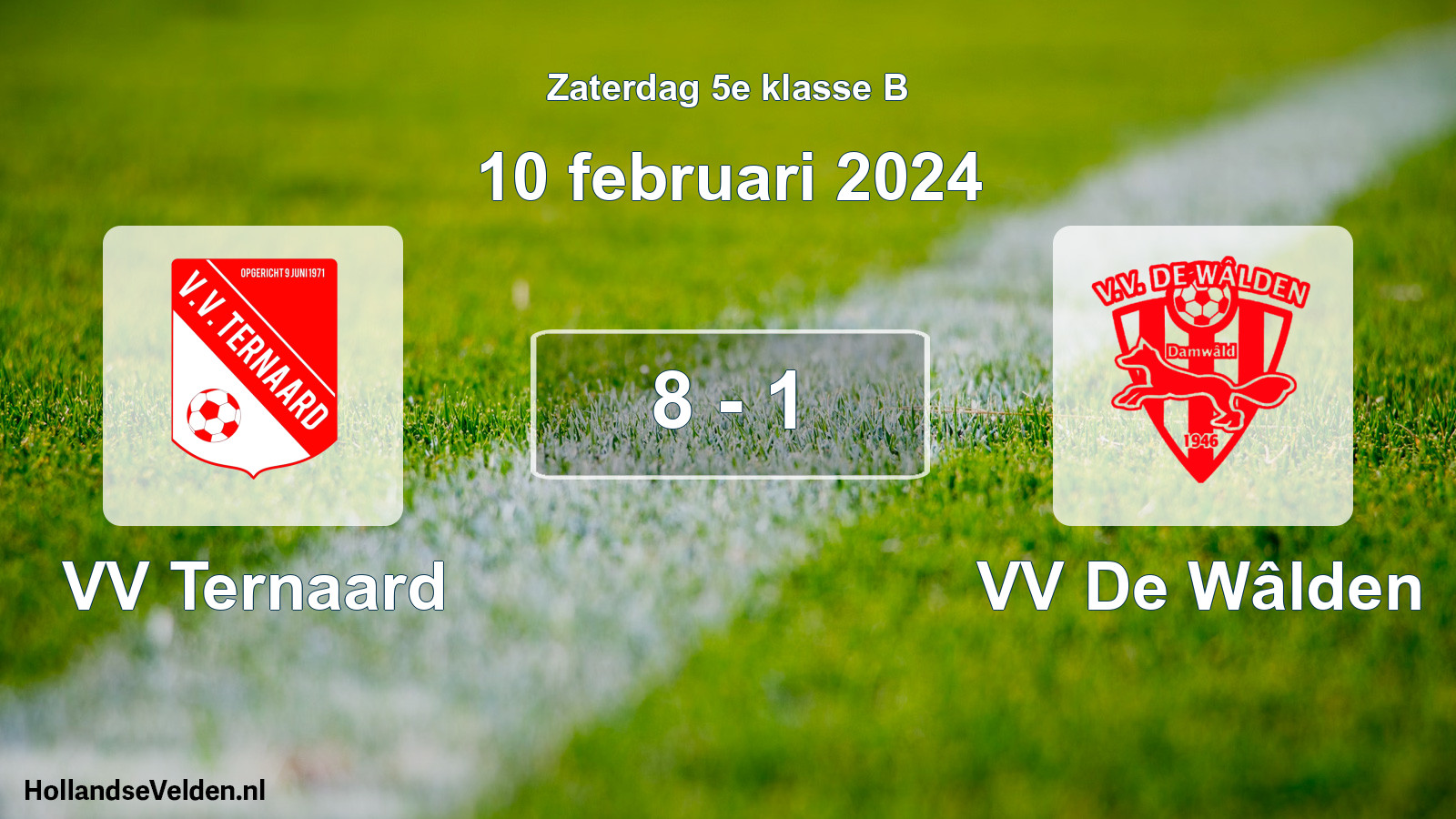 Total number of matches played: VV Ternaard - VV De Wâlden 8 - 1 (10 February 2024)