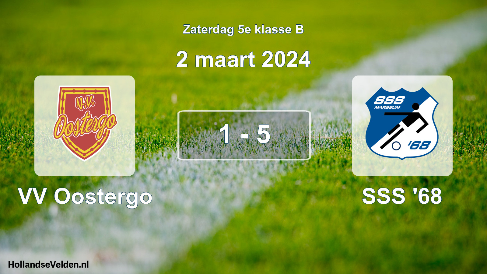 Total number of matches played: VV Oostergo - SSS '68 1 - 5 (2 March 2024)