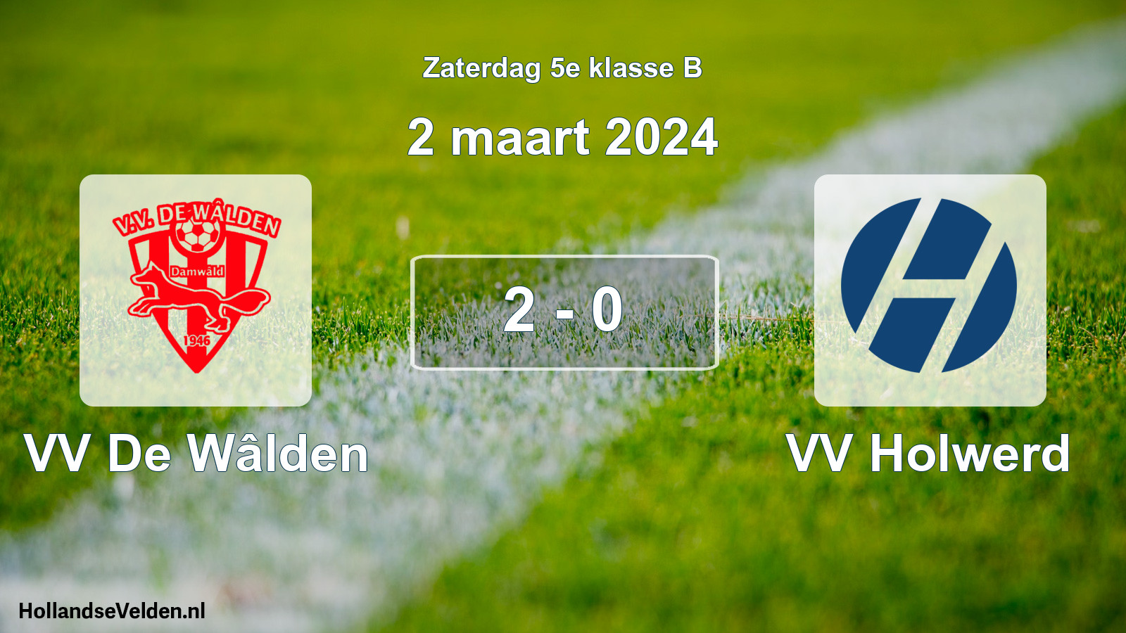 Total number of matches played: VV De Wâlden - VV Holwerd 2 - 0 (2 March 2024)