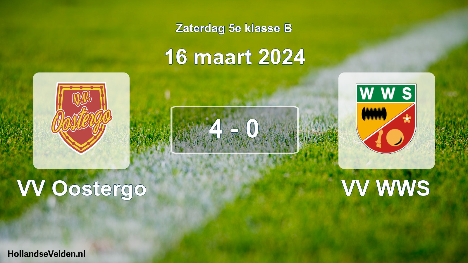 Total number of matches played: VV Oostergo - VV WWS 4 - 0 (16 March 2024)
