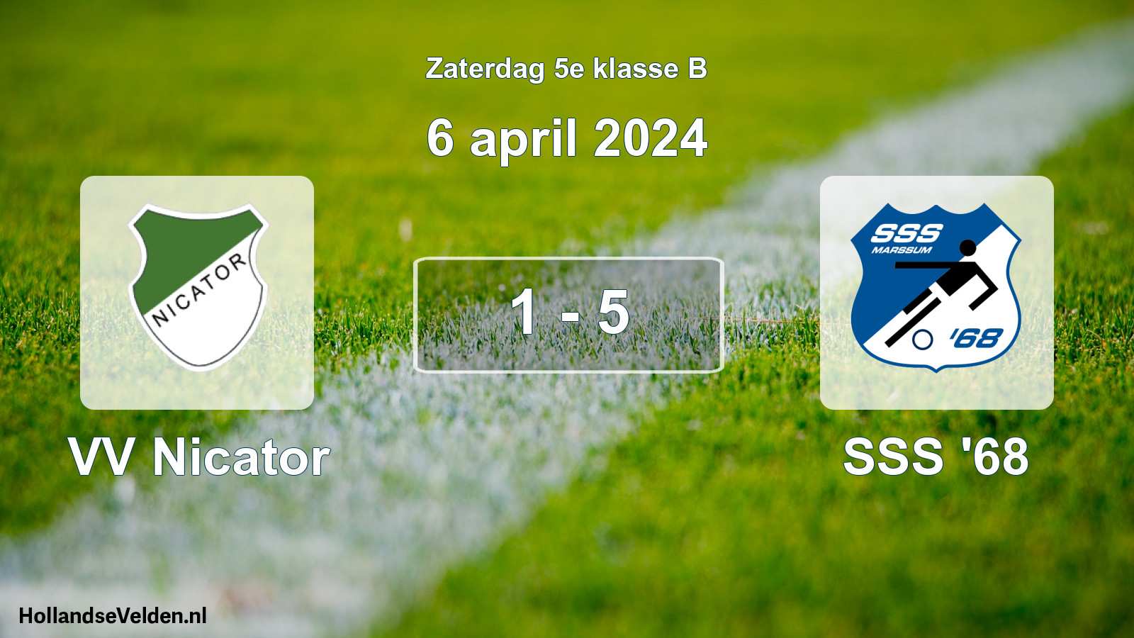 Total number of matches played: VV Nicator - SSS '68 1 - 5 (6 April 2024)