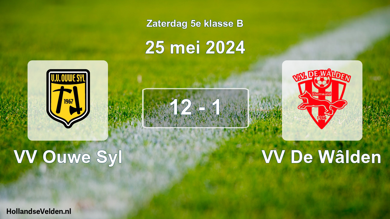 Total number of matches played: VV Ouwe Syl - VV De Wâlden 12 - 1 (25 May 2024)