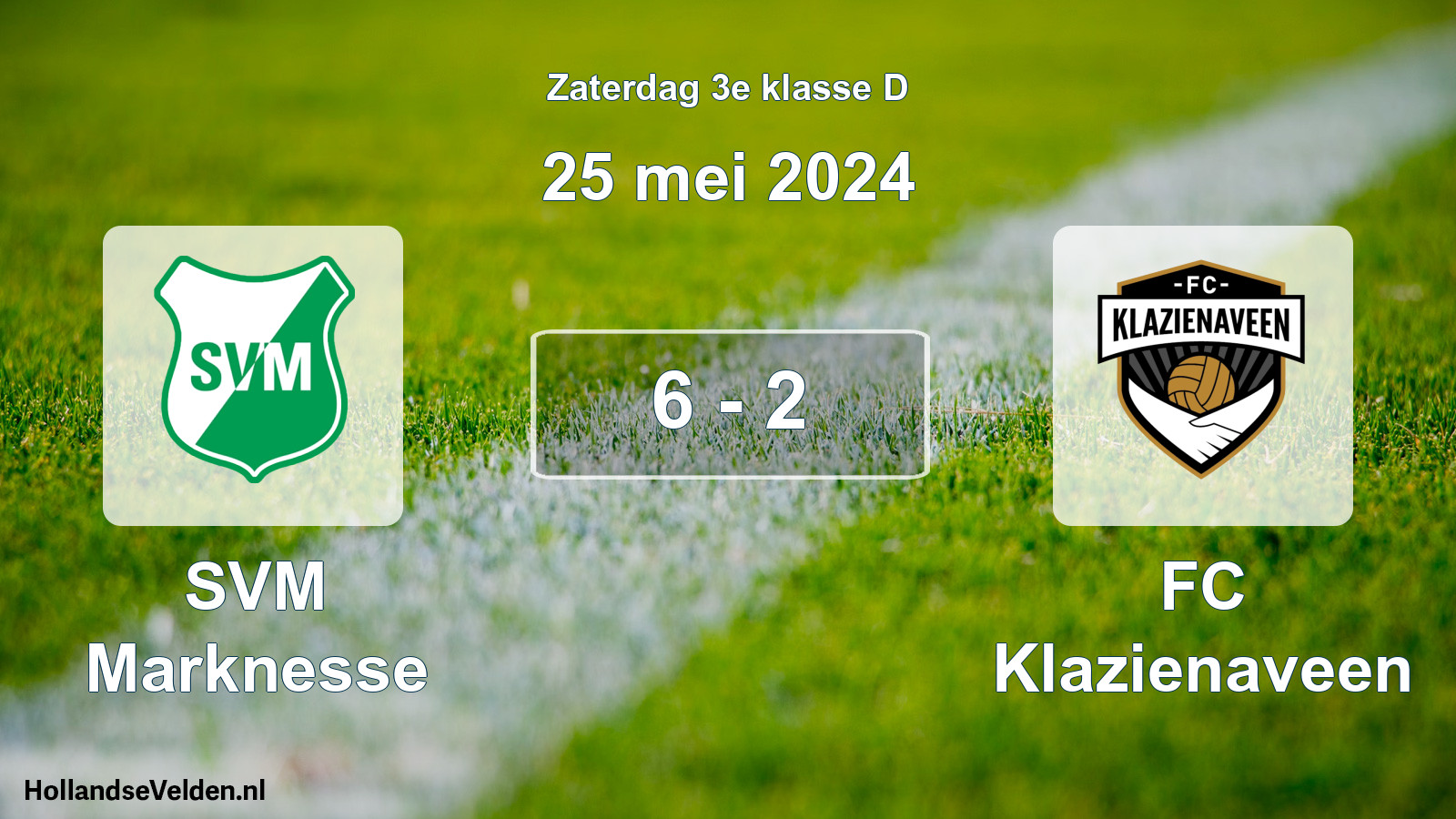 Total number of matches played: SVM Marknesse - FC Klazienaveen 6 - 2 (25 May 2024)