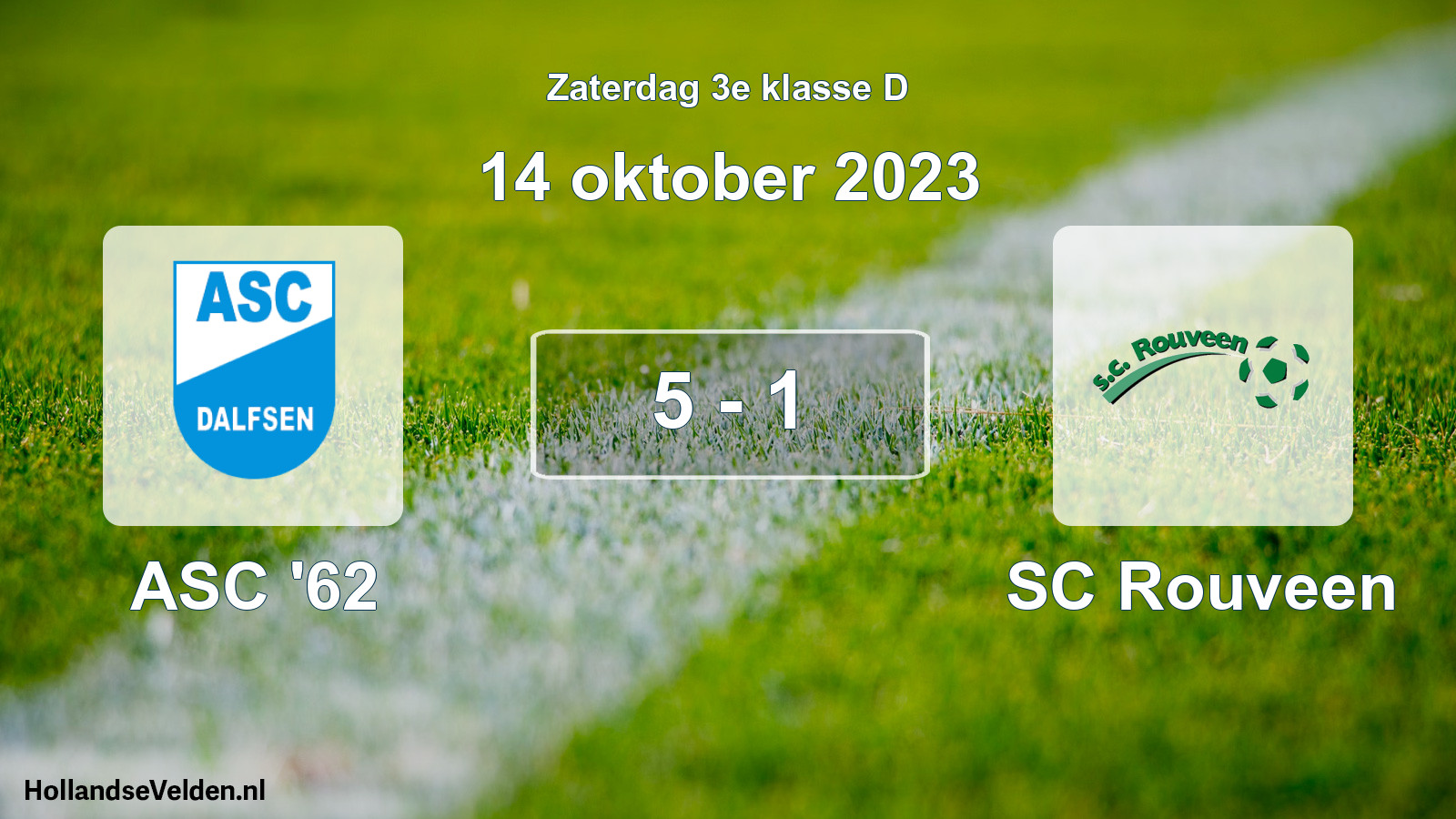 Total number of matches played: ASC '62 - SC Rouveen 5 - 1 (14 October 2023)