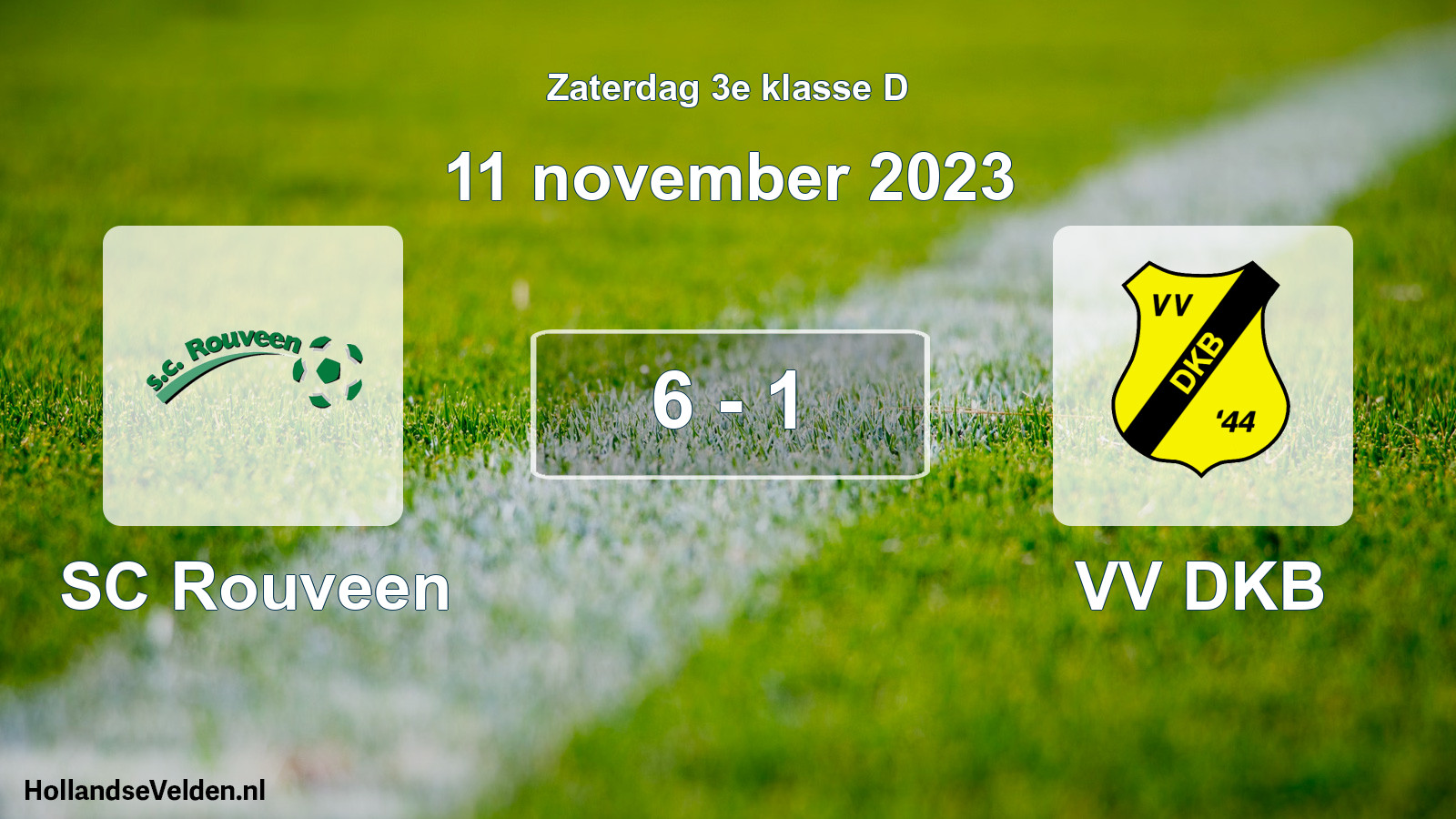 Total number of matches played: SC Rouveen - VV DKB 6 - 1 (11 November 2023)