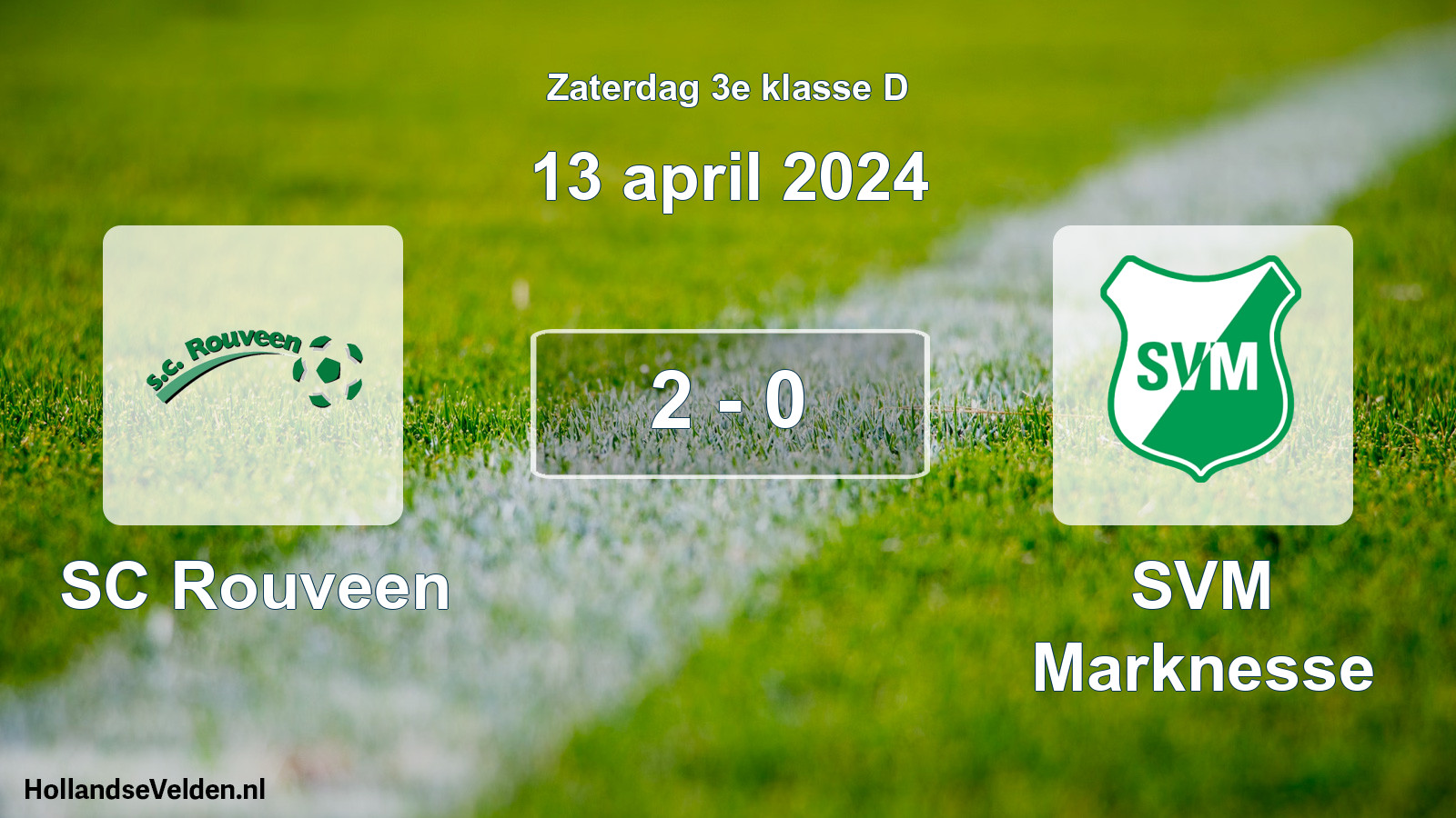 Total number of matches played: SC Rouveen - SVM Marknesse 2 - 0 (13 April 2024)