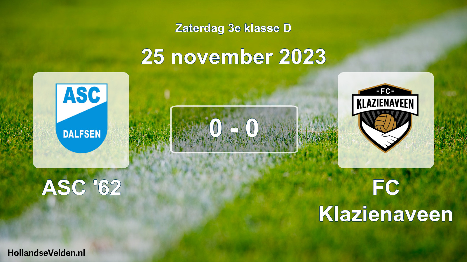 Total number of matches played: ASC '62 - FC Klazienaveen 0 - 0 (25 November 2023)