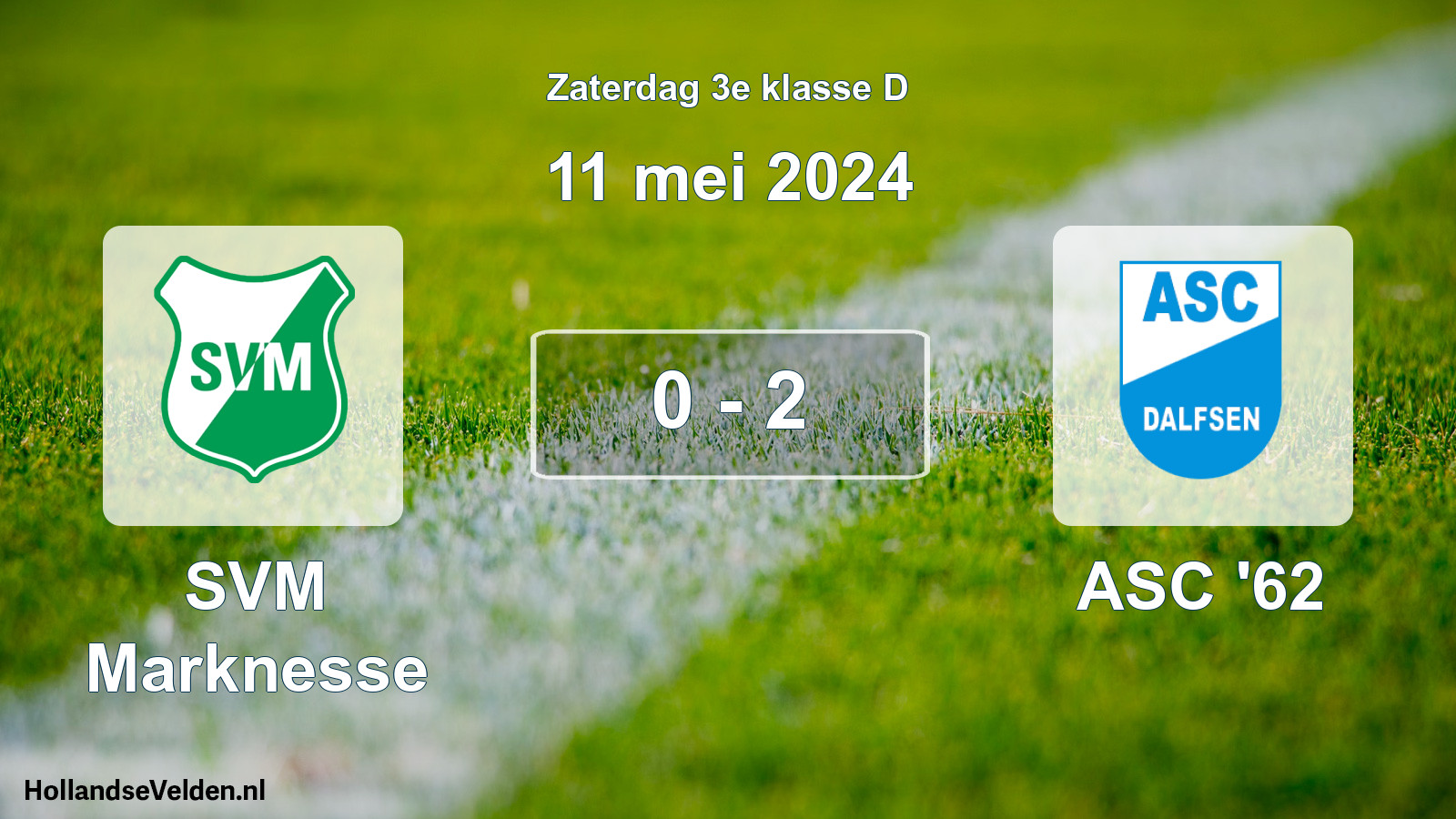 Total number of matches played: SVM Marknesse - ASC '62 0 - 2 (11 May 2024)