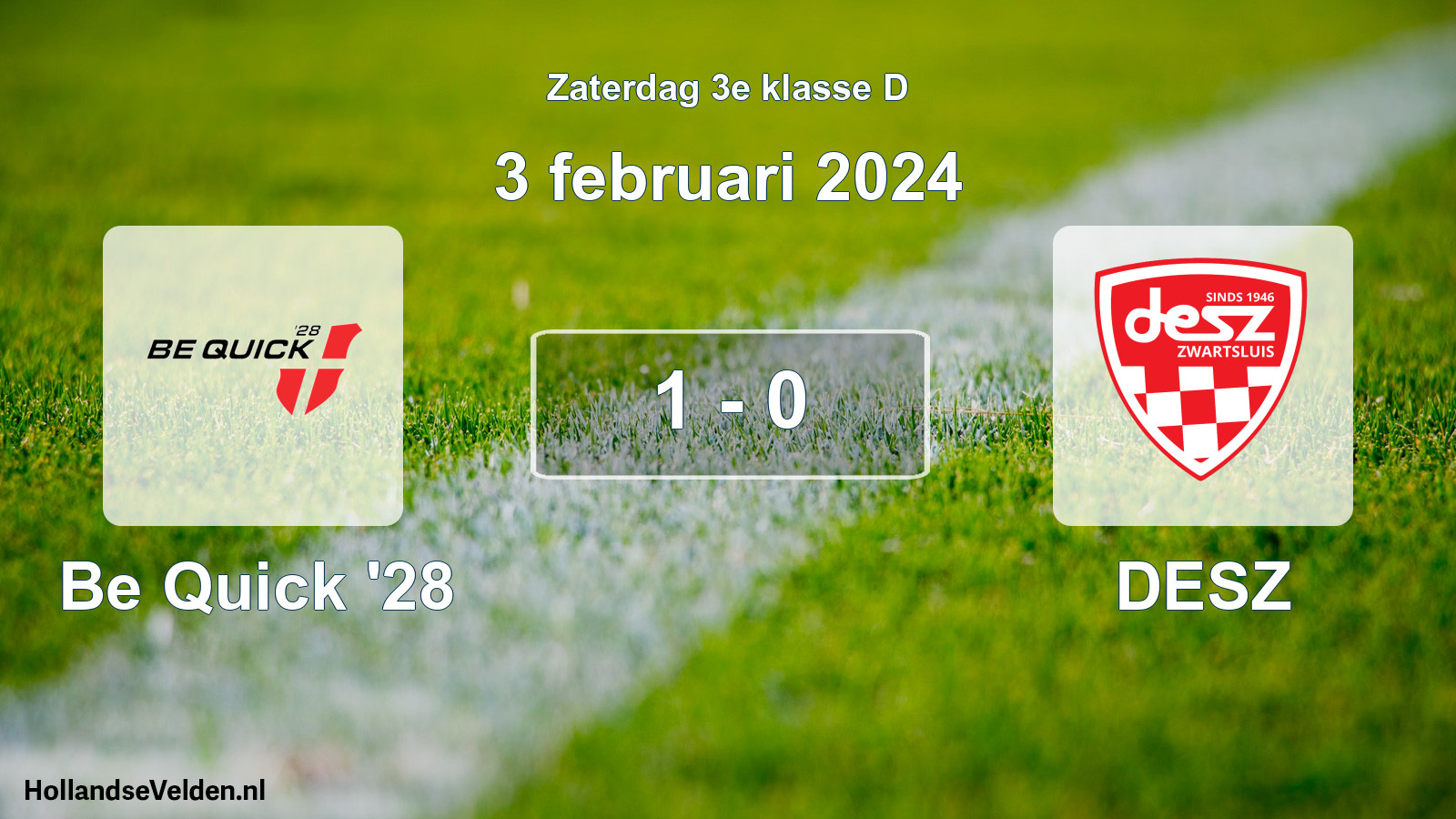 Total number of matches played: Be Quick '28 - DESZ 1 - 0 (3 February 2024)