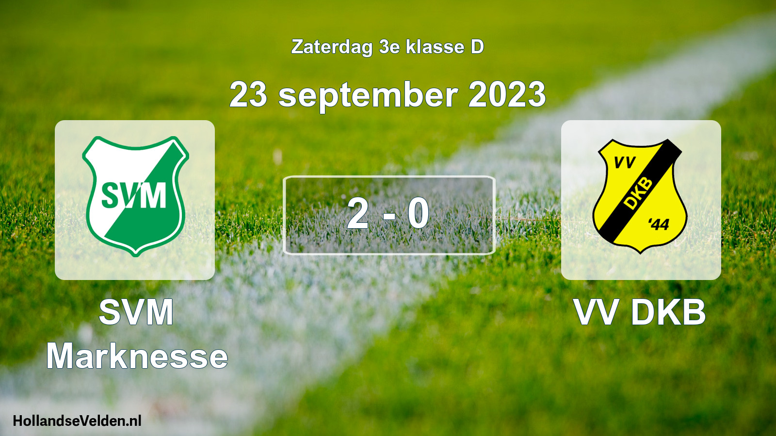 Total number of matches played: SVM Marknesse - VV DKB 2 - 0 (23 September 2023)