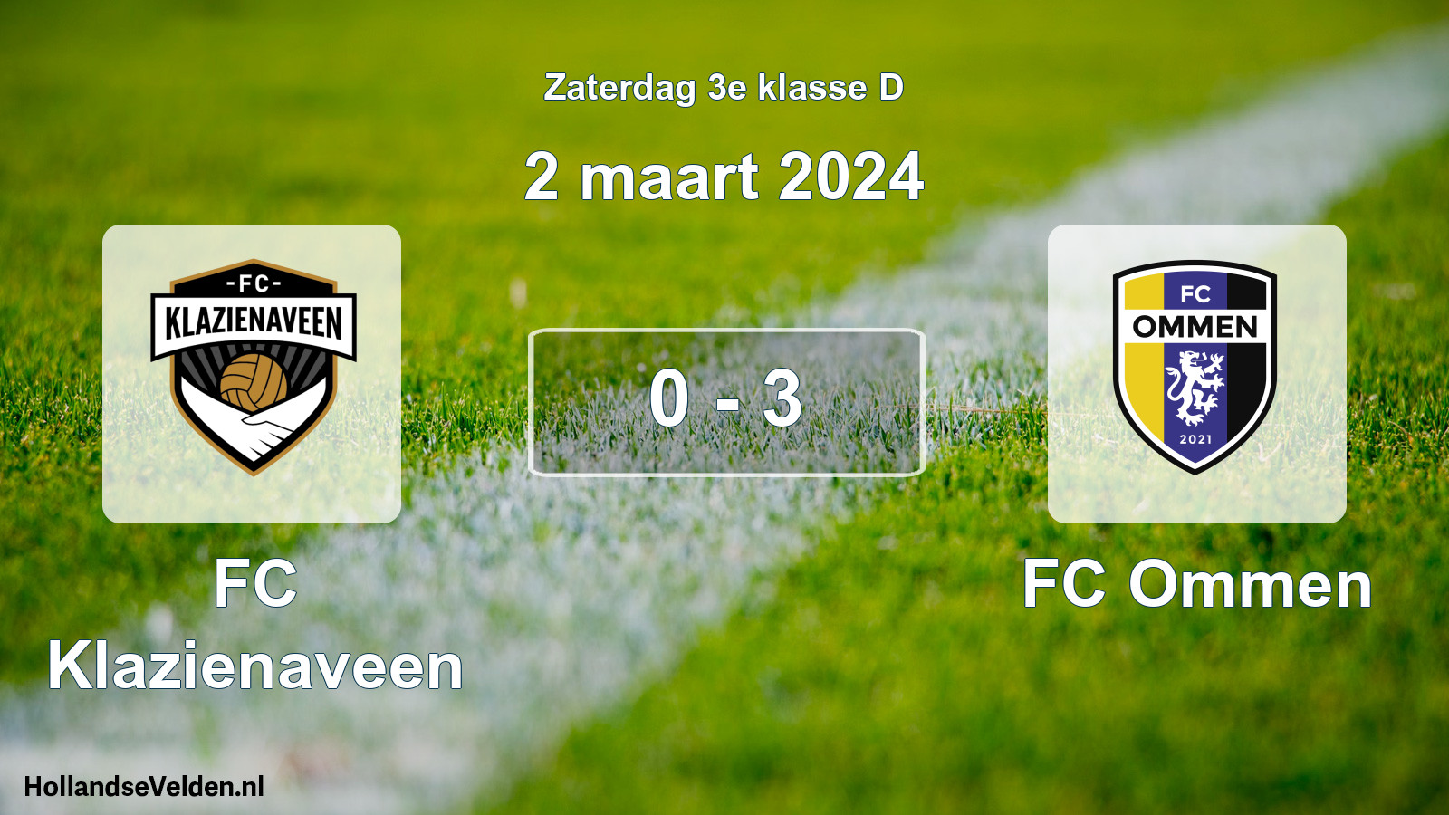 Total number of matches played: FC Klazienaveen - FC Ommen 0 - 3 (2 March 2024)