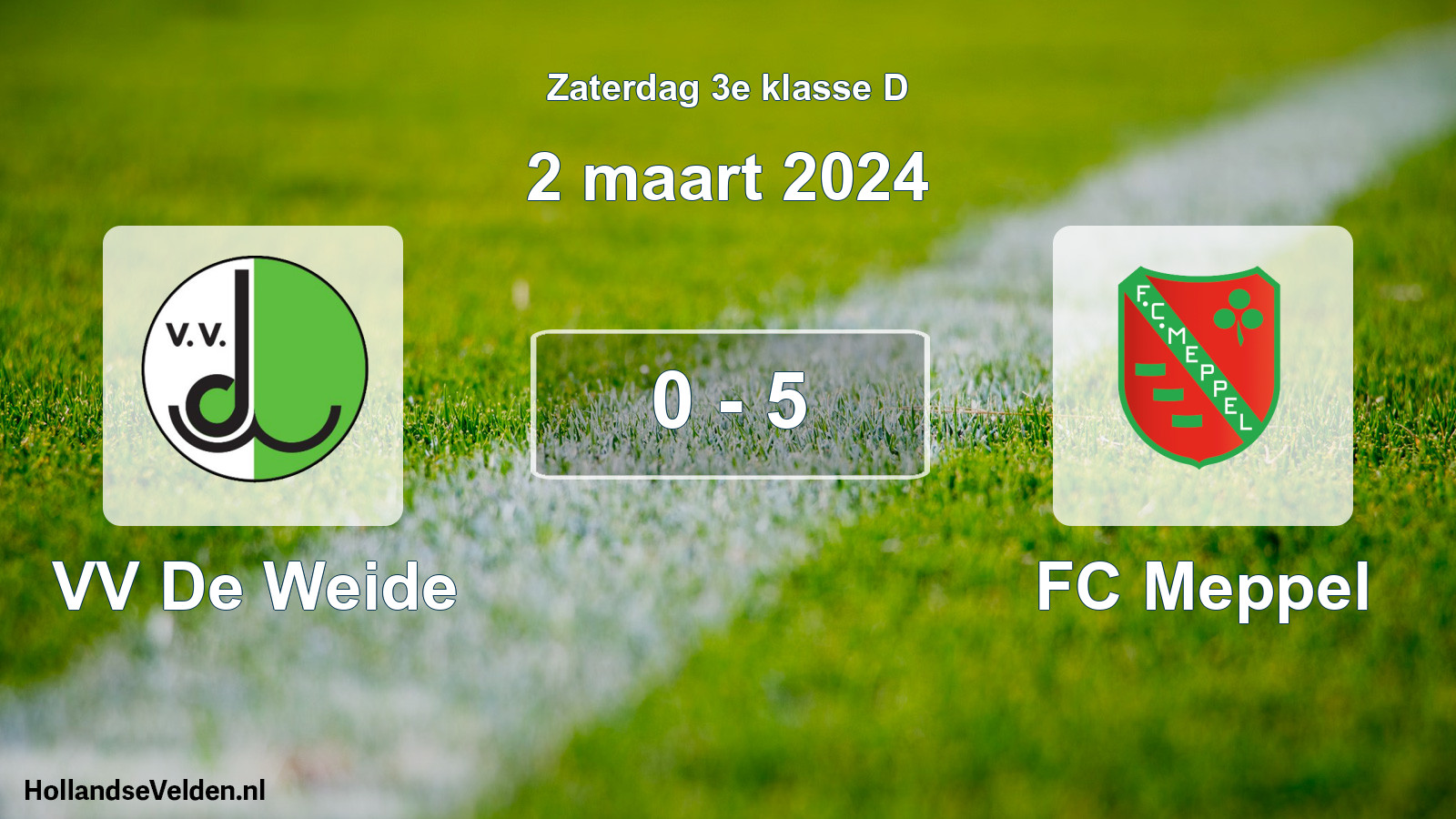Total number of matches played: VV De Weide - FC Meppel 0 - 5 (2 March 2024)