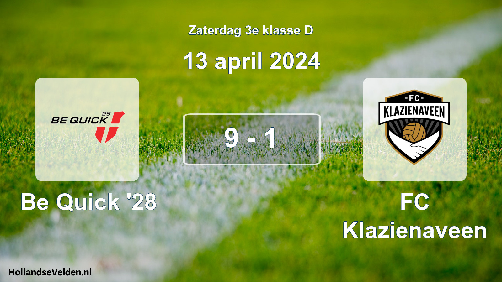 Total number of matches played: Be Quick '28 - FC Klazienaveen 9 - 1 (13 April 2024)