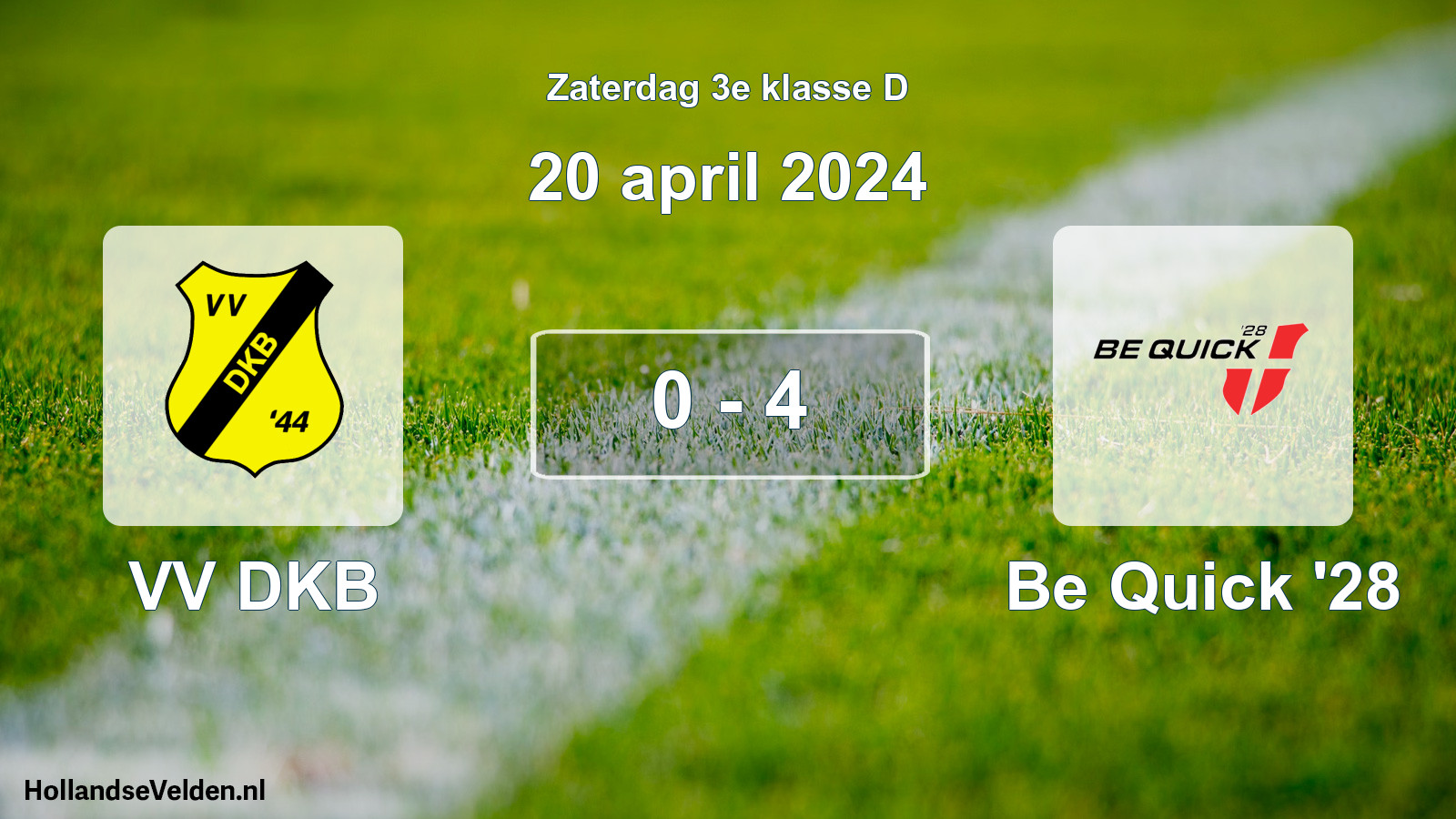 Total number of matches played: VV DKB - Be Quick '28 0 - 4 (20 April 2024)