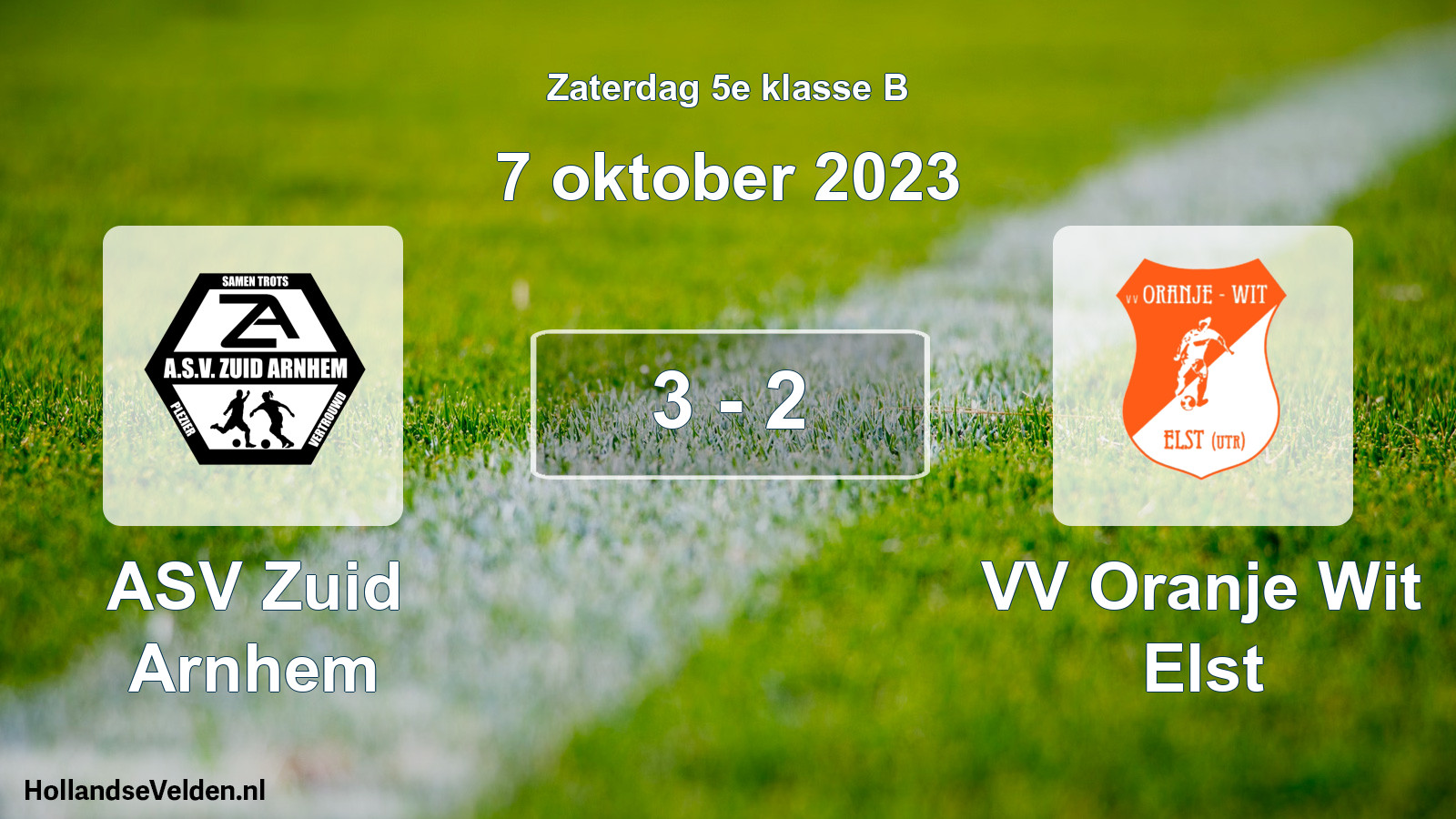Total number of matches played: ASV Zuid Arnhem - VV Oranje Wit Elst 3 - 2 (7 October 2023)