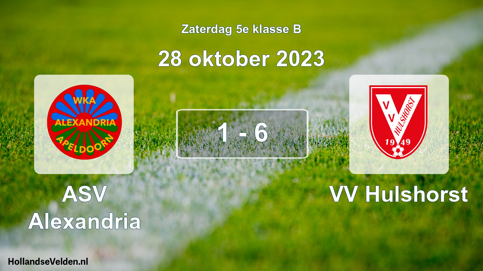 Total number of matches played: ASV Alexandria - VV Hulshorst 1 - 6 (28 October 2023)