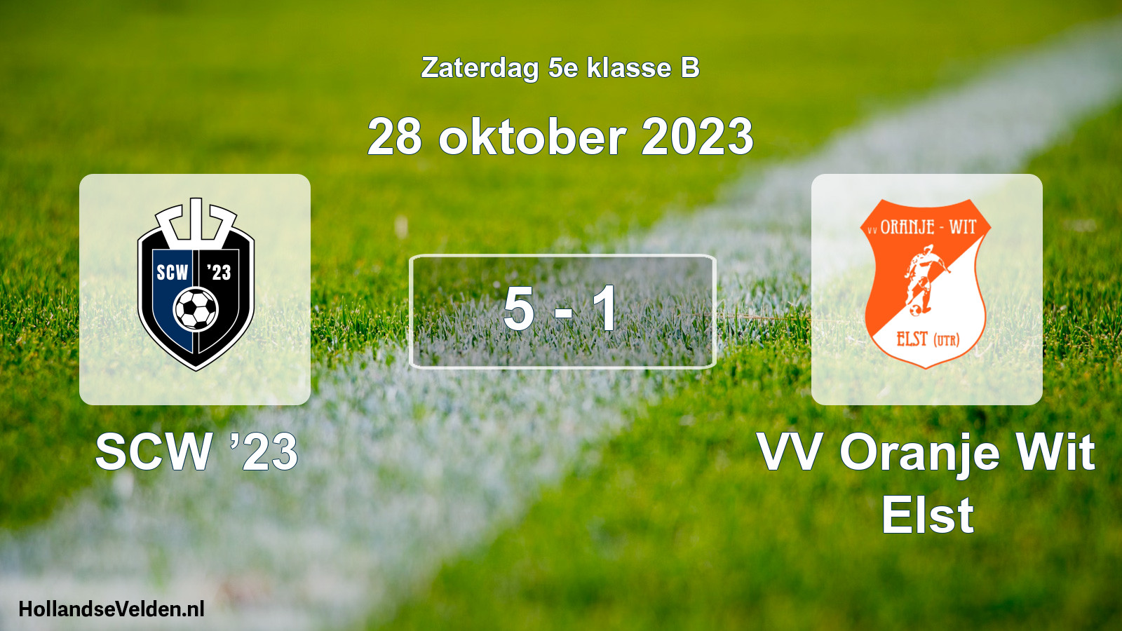 Total number of matches played: SCW ’23 - VV Oranje Wit Elst 5 - 1 (28 October 2023)