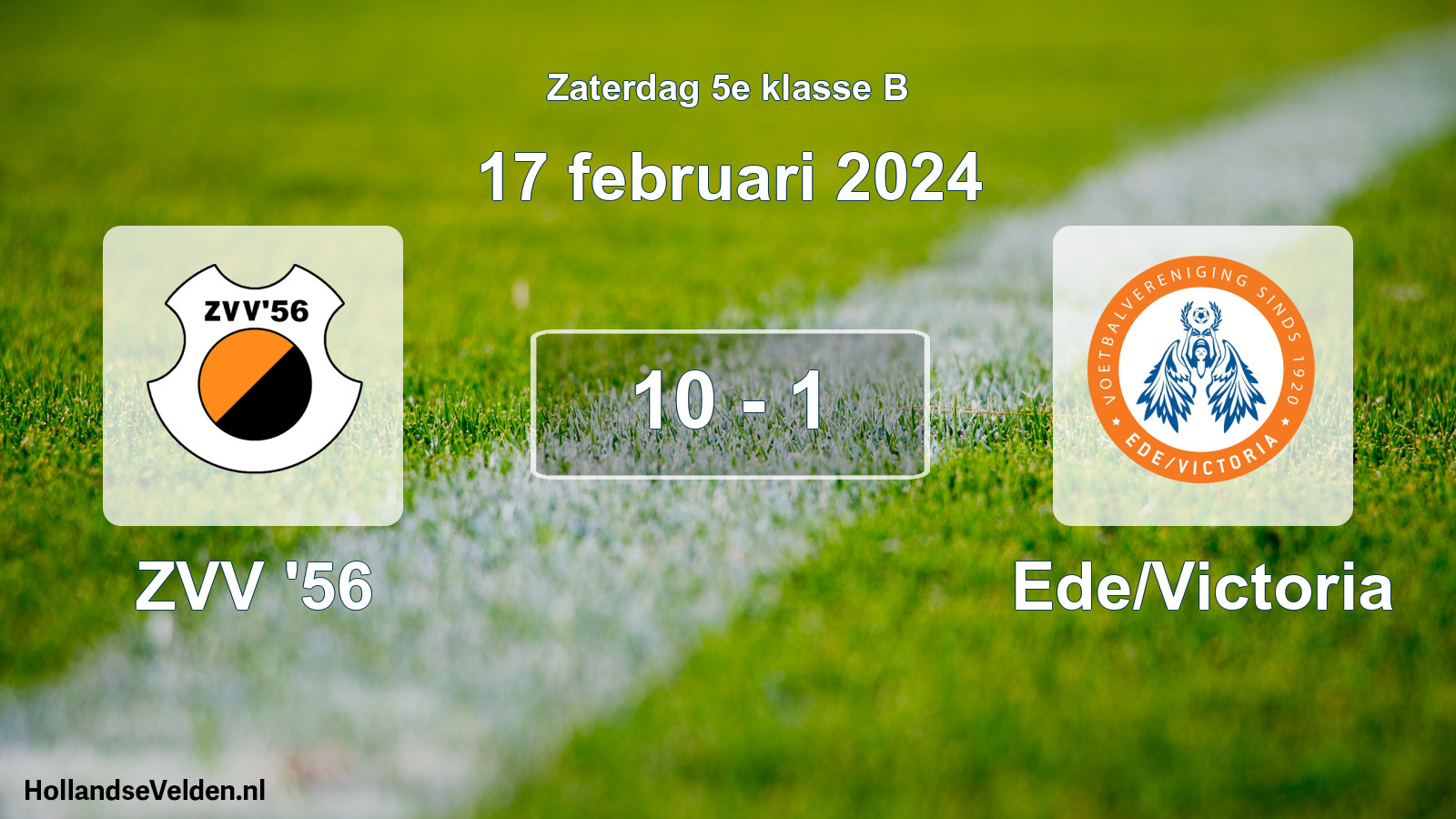 Total number of matches played: ZVV '56 - Ede/Victoria 10 - 1 (17 February 2024)