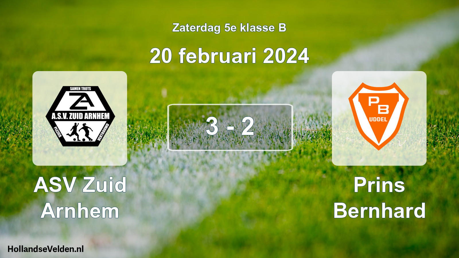 Total number of matches played: ASV Zuid Arnhem - Prins Bernhard 3 - 2 (20 February 2024)