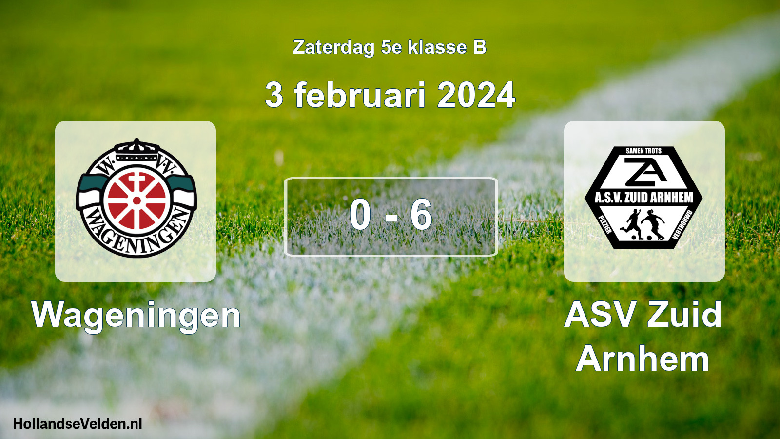 Total number of matches played: Wageningen - ASV Zuid Arnhem 0 - 6 (3 February 2024)
