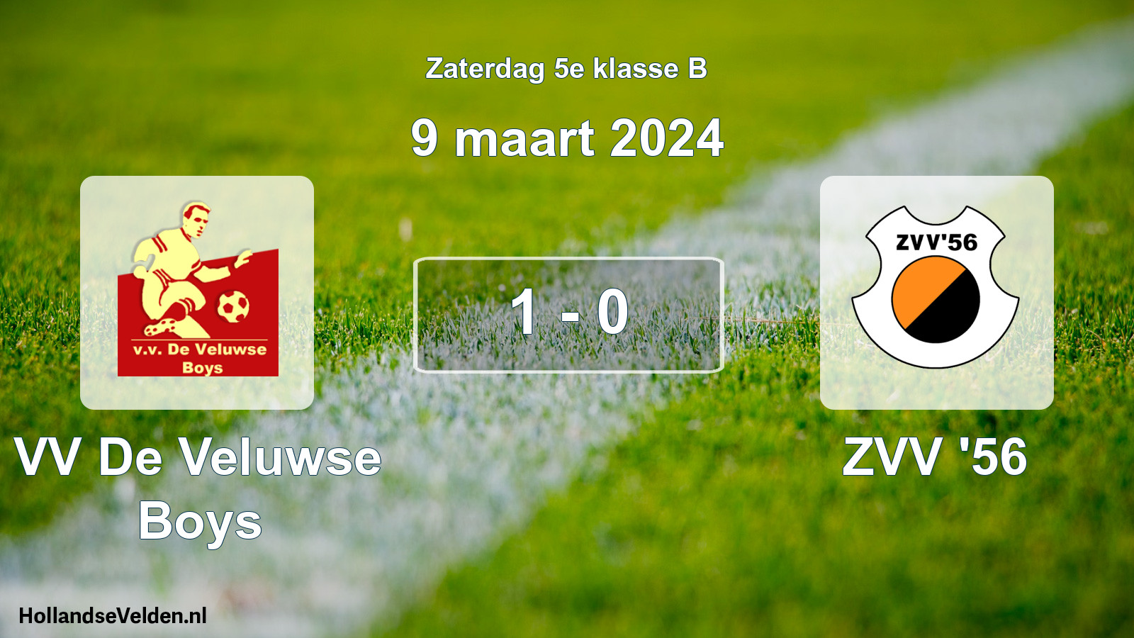 Total number of matches played: VV De Veluwse Boys - ZVV '56 1 - 0 (9 March 2024)