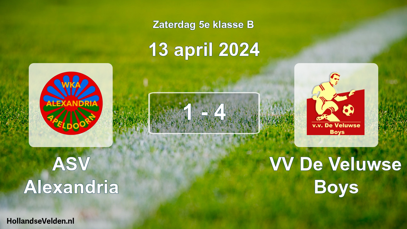 Total number of matches played: ASV Alexandria - VV De Veluwse Boys 1 - 4 (13 April 2024)