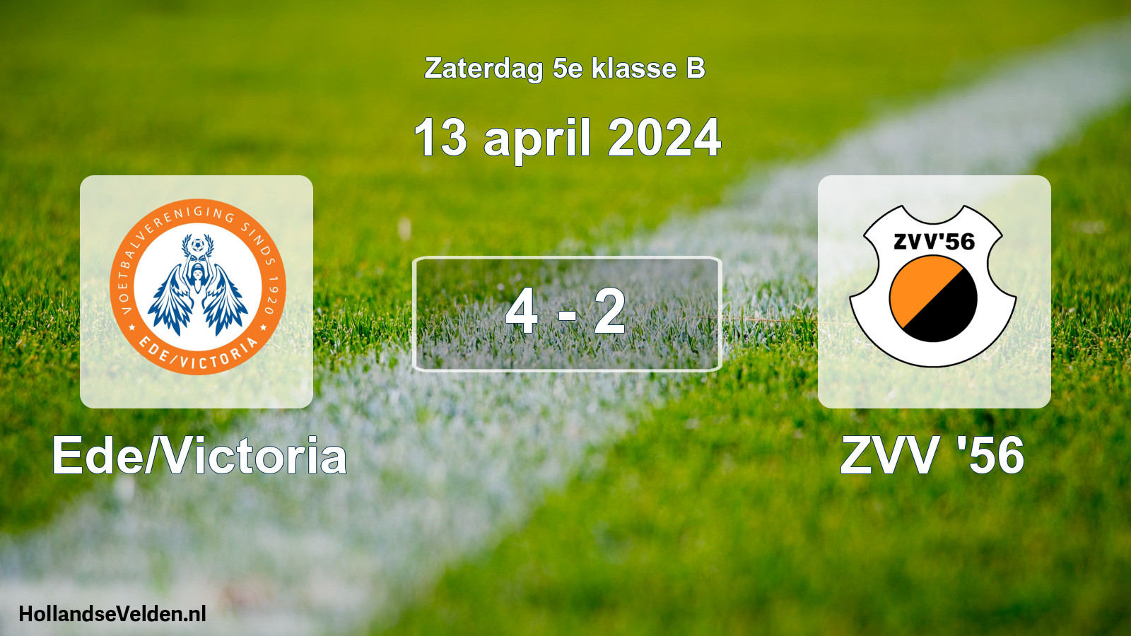 Total number of matches played: Ede/Victoria - ZVV '56 4 - 2 (13 April 2024)