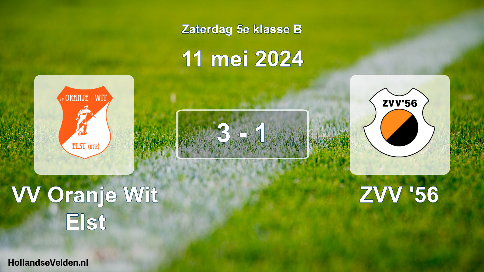Total number of matches played: VV Oranje Wit Elst - ZVV '56 3 - 1 (11 May 2024)