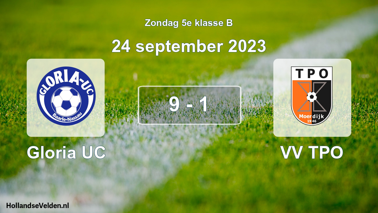 Total number of matches played: Gloria UC - VV TPO 9 - 1 (24 September 2023)