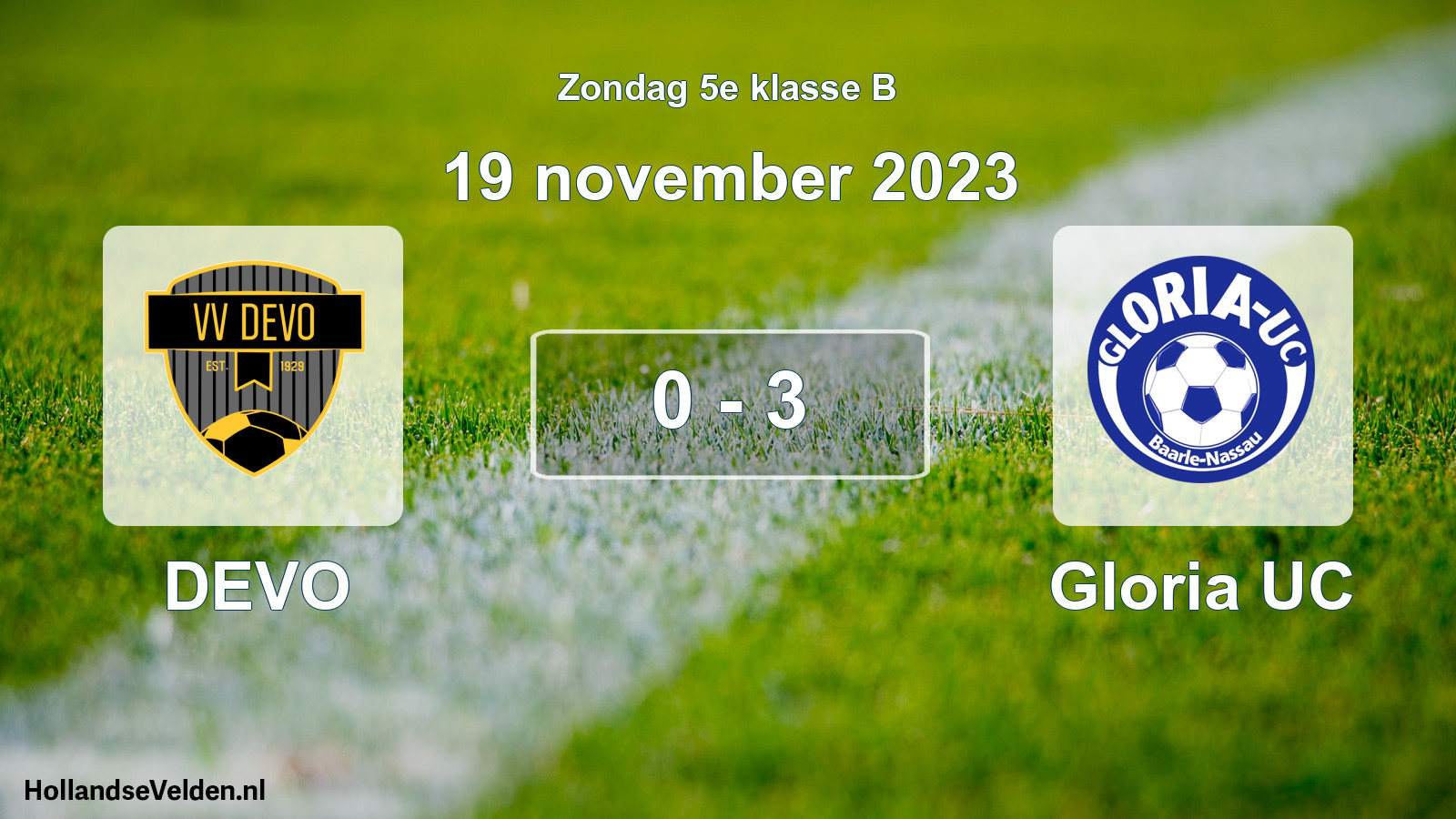 Total number of matches played: DEVO - Gloria UC 0 - 3 (19 November 2023)