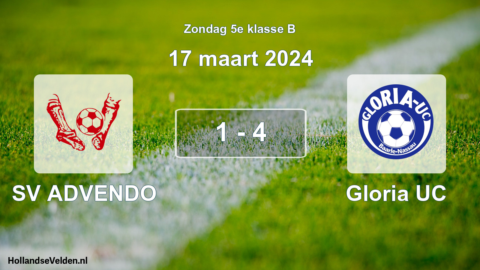Total number of matches played: SV ADVENDO - Gloria UC 1 - 4 (17 March 2024)