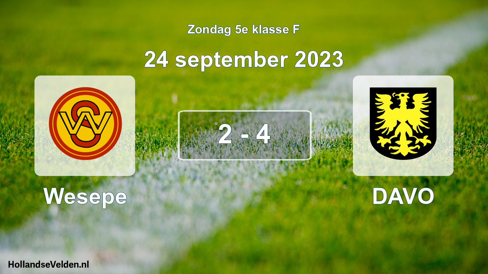 Total number of matches played: Wesepe - DAVO 2 - 4 (24 September 2023)