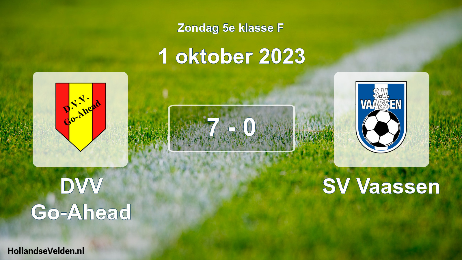 Total number of matches played: DVV Go-Ahead - SV Vaassen 7 - 0 (1 October 2023)