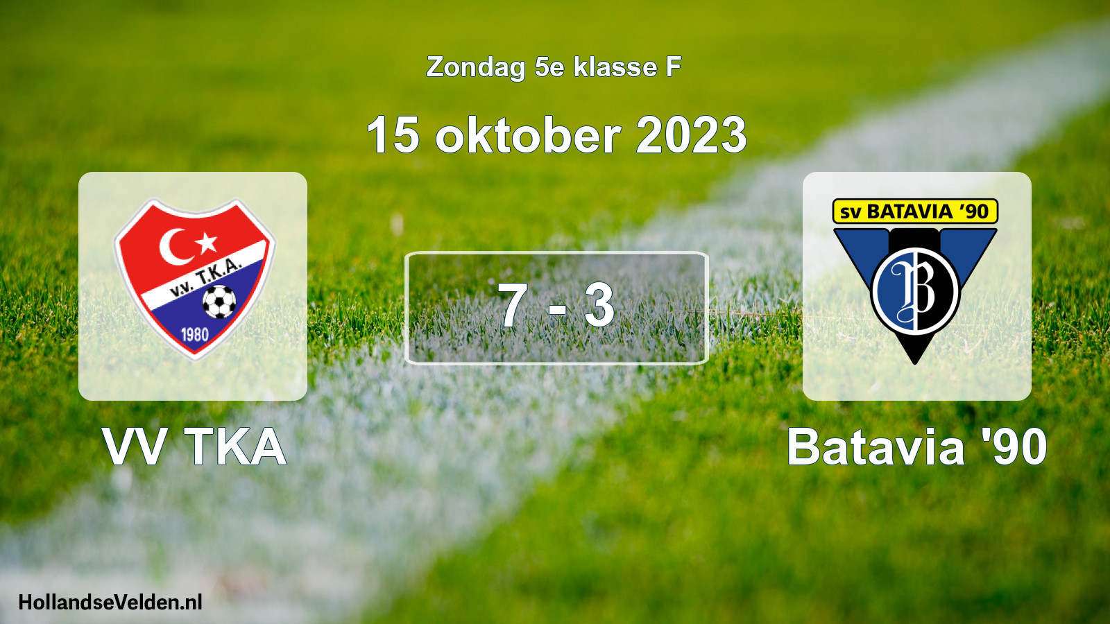 Total number of matches played: VV TKA - Batavia '90 7 - 3 (15 October 2023)