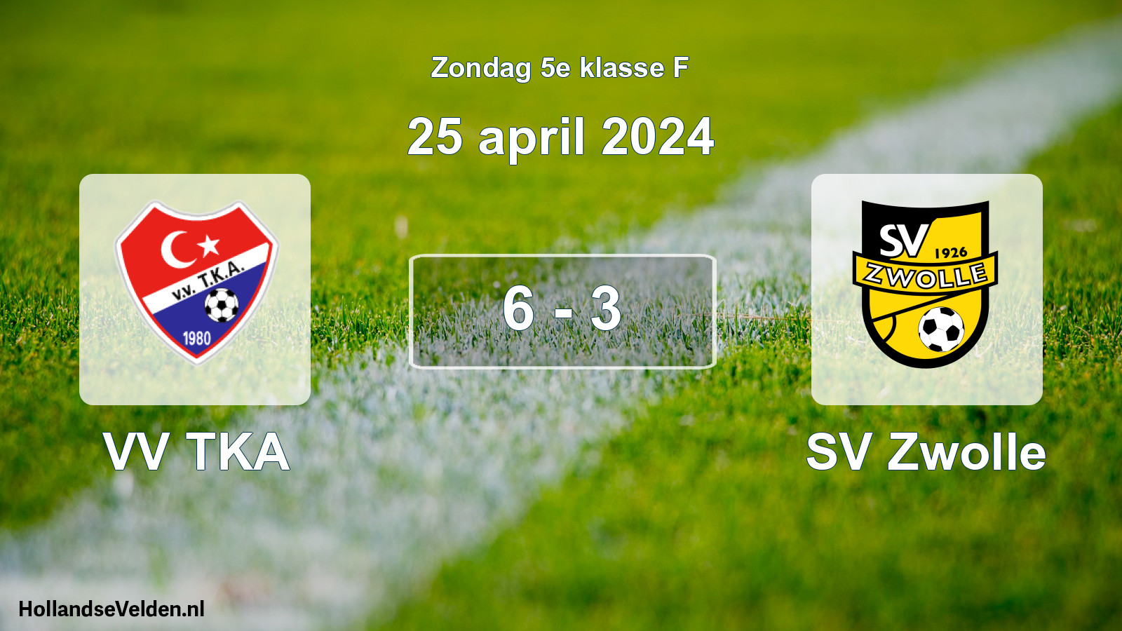 Total number of matches played: VV TKA - SV Zwolle 6 - 3 (25 April 2024)