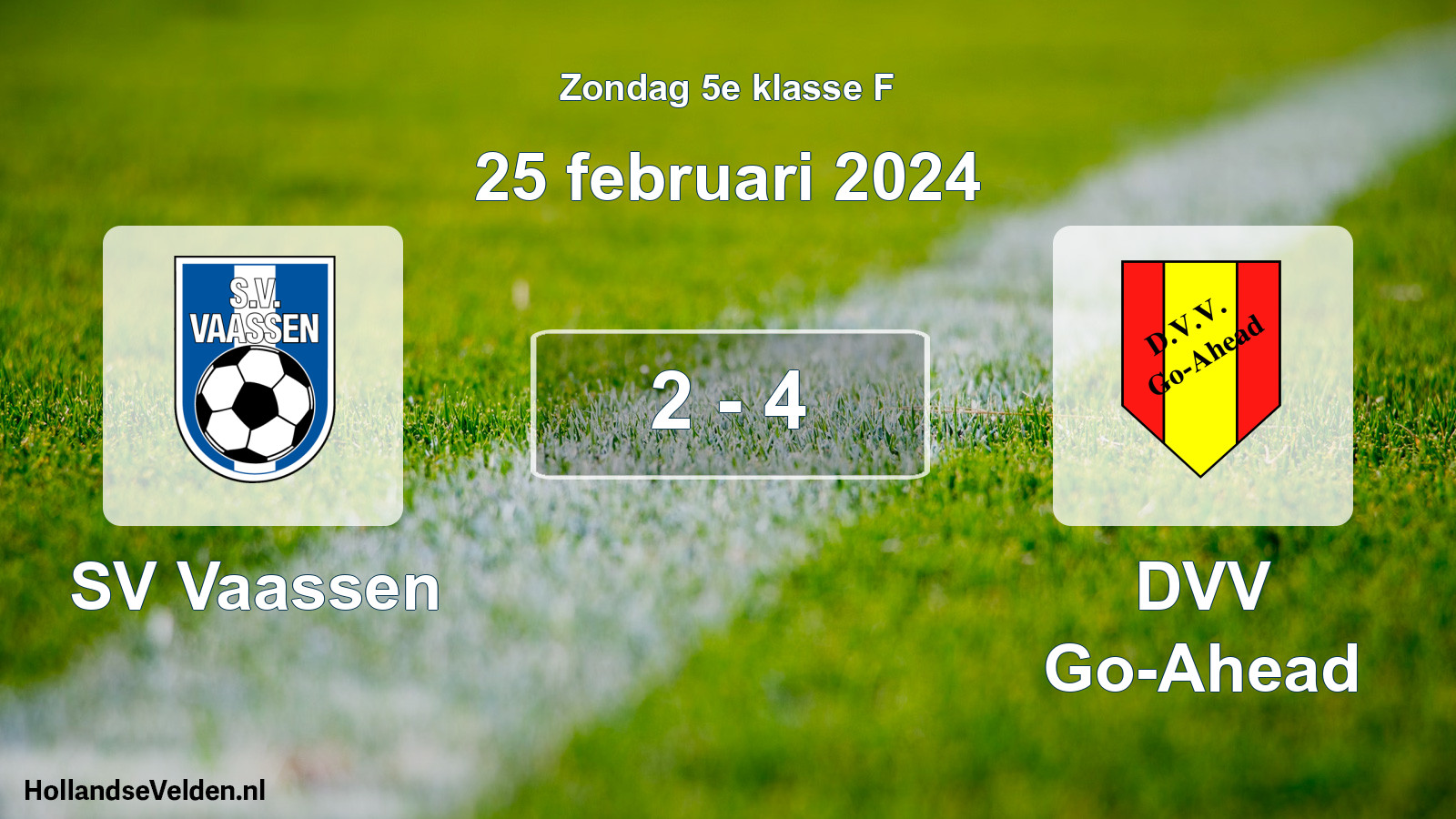 Total number of matches played: SV Vaassen - DVV Go-Ahead 2 - 4 (25 February 2024)