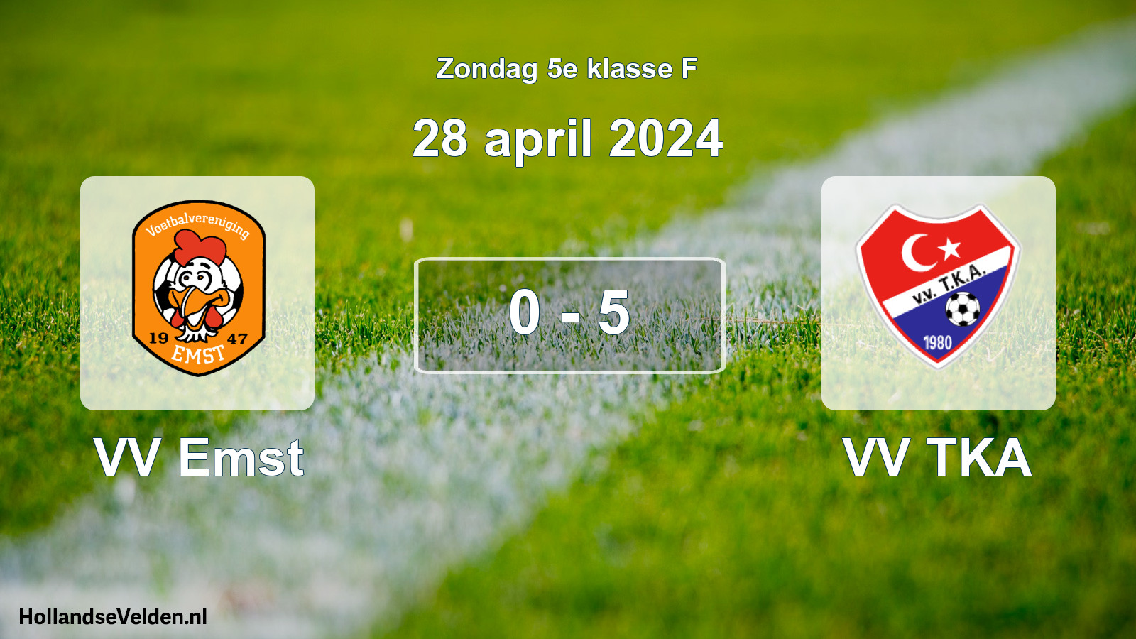 Total number of matches played: VV Emst - VV TKA 0 - 5 (28 April 2024)